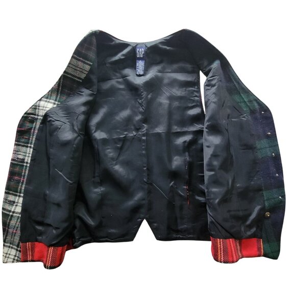 Vintage Gap Plaid Patchwork Vest Womens S Wool Blend Button-Up - Picture 9 of 16